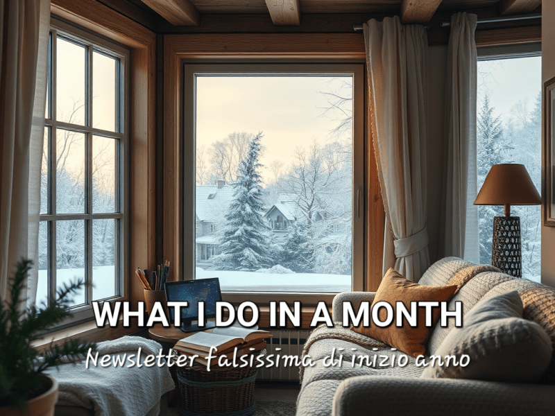 What I do in a month, newsletter falsissima di inizio&nbsp;anno